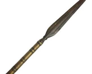 Antique 73 3/4" Philippines Moro Budiak Iron Head Spear