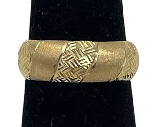 14K Italian Gold Milor Multi-Textured Size 3.75 Ring Band