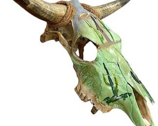 Hand Painted Steer Skull