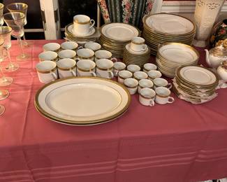 White and gold china