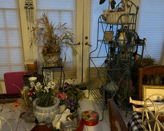 Bakers rack and plant stands