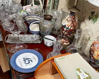 glass wear, dishes, lamps, collectibles