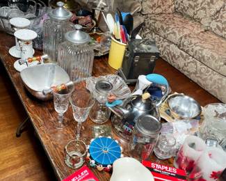 Housewares, treasures, lamps, jars