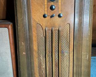antique, furniture, radio, decor