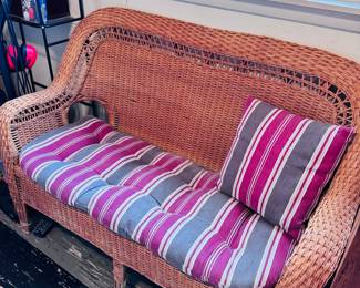 Rattan wicker bench seat
