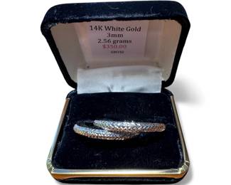 14K white gold hoop earrings