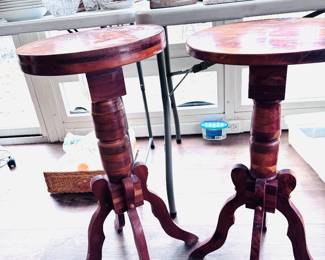 Craftsman wood pedestal tables