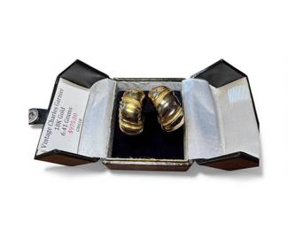 Vintage Charles Garnier 18K gold hoop earrings