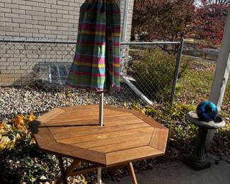 Solid hexagonal patio table