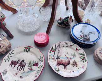 Crystal and vintage winter, holiday and Christmas decor