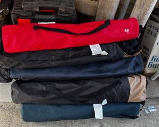 Various small, medium and large folding chairs