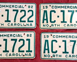 LICENSE PLATES NC