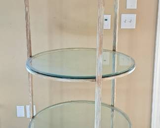 7' TALL BOOTH STORE ROUND DISPLAY GLASS SHELVES