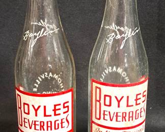 BOYLES BEVERAGE SODA POP BOTTLES 