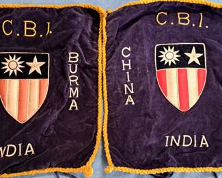 RARE ORIGINAL WWII CBI FLYING TIGERS PILLOW COVERS MILITARY  PILLOW CASES VELOUR