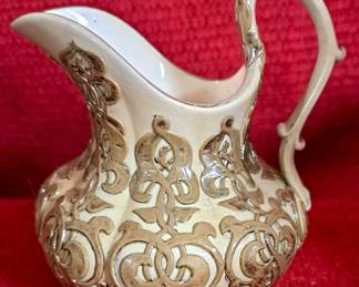 1890'S VILLEROY & BOCK METTLACH ORNATE CREAMER PITCHER