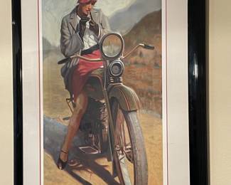 signed and numbered - "Ruth" on a Harley!