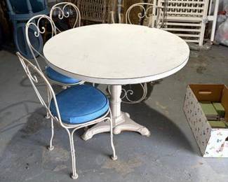 vintage wrought iron table set