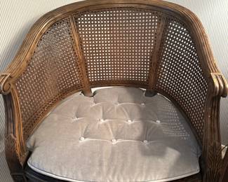 vintage cane barrel back chairs - 2 available