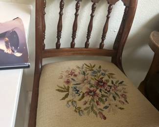 Victorian chair with needlepoint seat