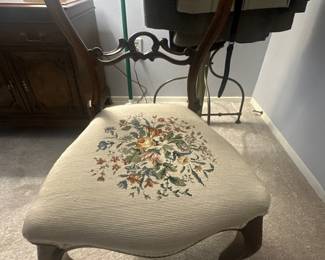 Victorian chair with needlepoint seat