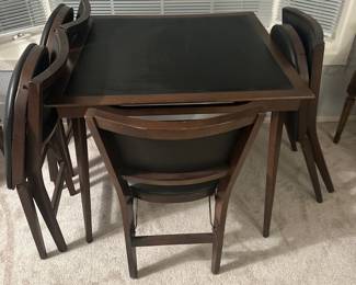 Vintage Stakmore gaming table & folding chairs