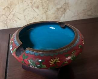 Antique China cloisonné ashtray