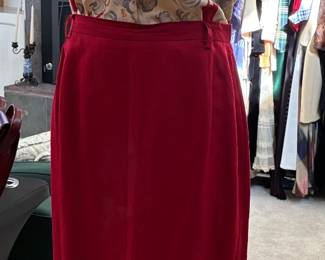 Naughty devil/angel blouse and red straight skirt slit front