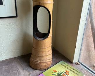 1950s Japan bamboo ikebana Ni-Ju-Giri vase