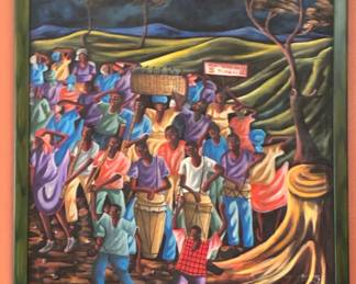 Haitian painting ?Mi Bon Rara Timari"