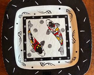 IAIA student Koi plate, signed