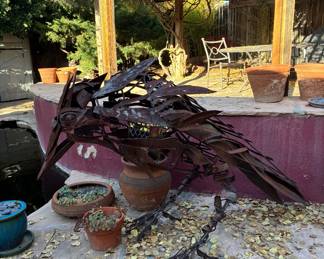 Large crow sculpture by Samuel Morrell