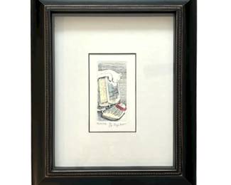 13 x 11 Signed  Numbered Monitor Cat Print