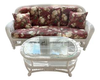 White Wicker Sofa Coffee Table