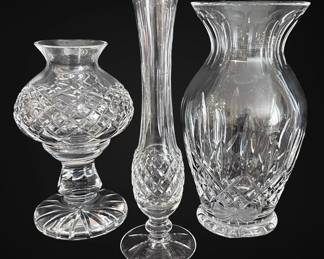 Waterford Crystal Hurricane Lamp, Flower Vase, Bud Vase
