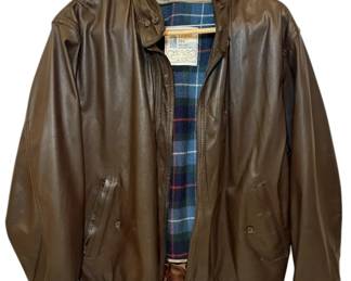 London Fog Leather Wool Lined Jacket  Size 44 Long