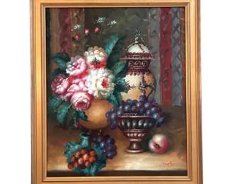 27.5 x 23.5 Framed  Signed Still Life Painting