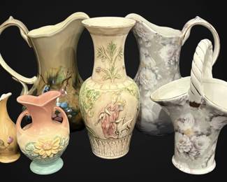 Floral China Pottery Vases