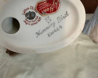 Lefton Hummingbird figurine, Towle bird music box, Lefton hand painted figurines, Boyds Bear nurse  