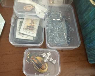 Vintage religious jewelry, rosaries 