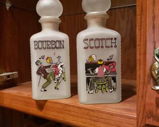 Cute scotch/whiskey decanters