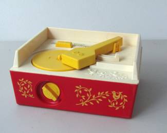 This Fisher-Price Wind-Up Record Player is from 1971 and comes with all the original records, plus another three produced in the 1980s. Hours of fun!