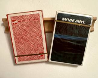Western Airlines and Pan Am Airlines playing cards
