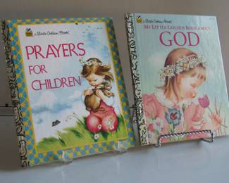 Newer issues of two Little Golden Books, one about God and one including prayers for children. Great condition.