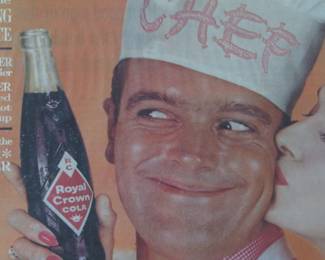 Advertisement created in the early 1960s for Royal Crown Cola. The colors and artwork are fantastic.