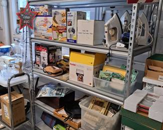 ELECTRICAL ITEMS, CAMERA, IRONS,PICTURE FRAMES, AND MORE