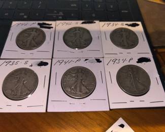 Walking liberty half dollars 