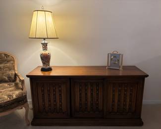 Dark wood stereo cabinet