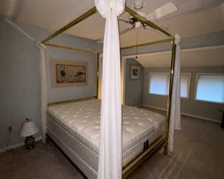 Vera Wang queen size bed with four post canopy