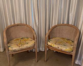 Adorable, matching rattan accent chairs